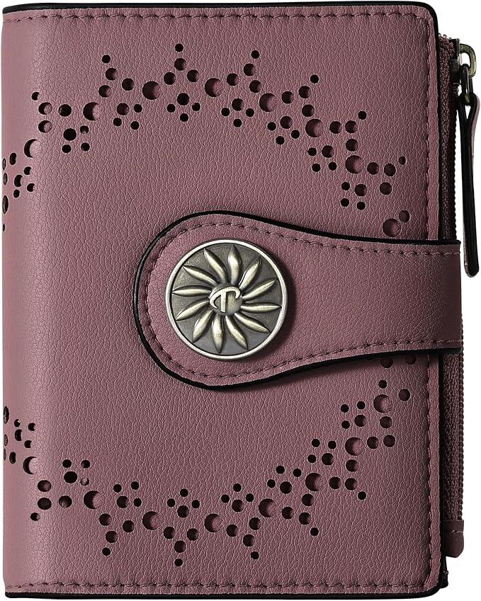 Tipmile Small Wallet for Women Bifold RFID Blocking Card Holder Leather Wallets with Zipper Coin Pocket by Tipmile