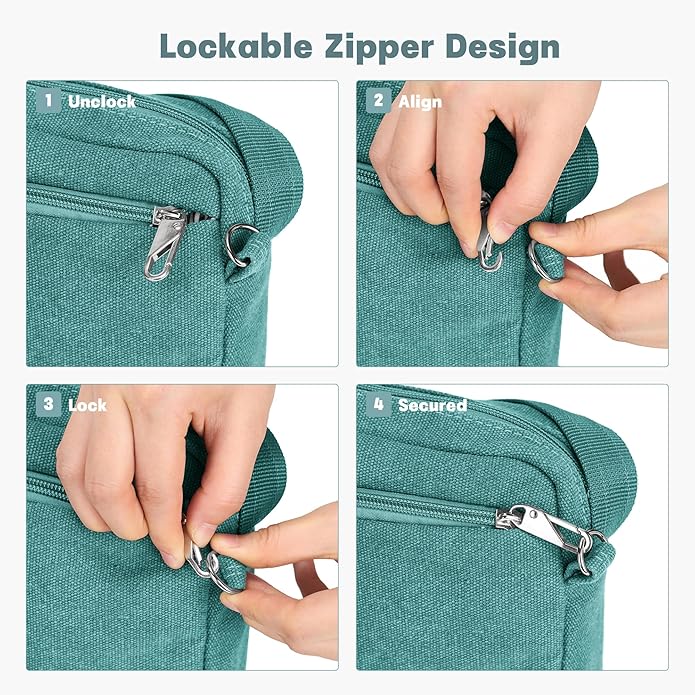 Anti Theft Crossbody Bag for Women, RFID Blocking Travel Purse Slash Proof | CHUNLI Pickpocket Proof Crossbody Bags, Travel Purse Bag with Lockable Zippers & Slash Resistant Strap - Image 6