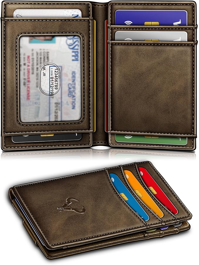 BULLIANT Magnetic Slim Leather Pocket Wallet Money Clip For Men 12Cards | RFID Blocking | Easy Access | Gift Boxed - Image 2