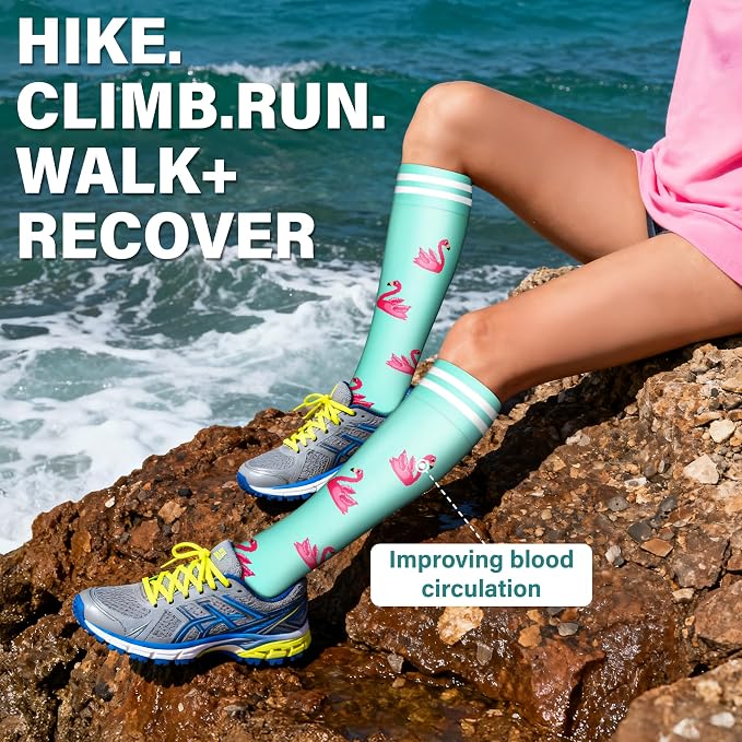 Acture 6 Pack Compression Socks for Women and Men - Knee High for Medical, Running, Nurses, Travel - Image 5