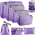 Toncoke 8-Piece Packing Cubes for Travel, 2026 Upgraded Durable Zippers & Reinforced Mesh, Complete Luggage Organizer Set with Shoe/Toiletry/Laundry Bags, 4 Sizes for Suitcase, Men Women, (Purple) by Unknown