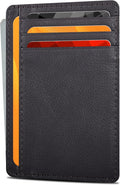 Leather Slim Minimalist RFID Blocking Front Pocket Wallet, Nappa Brown by OakLeathers