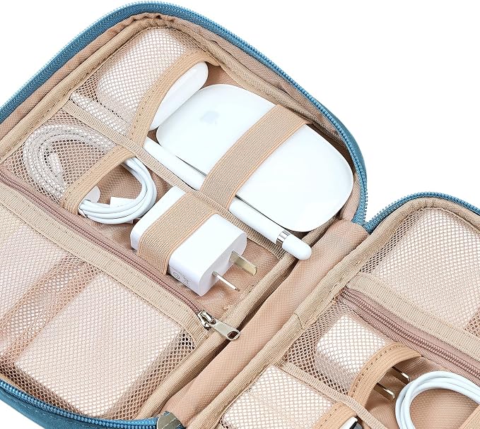 NISHEL Travel Cord Organizer, Electronic Cable Accessories Storage Bag | Bag for chargers, cables, phones, hard drives, USB devices and SD cards, ideal for travel and daily use, Lake-Blue - Image 4