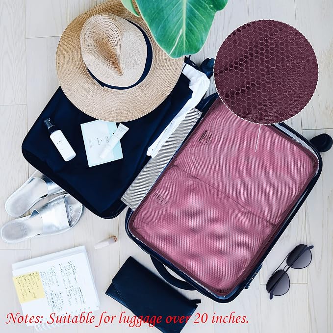 Packing Cubes Set, 2 Pcs Packing Organizers Set for Suitcases (Burgundy) - Image 4