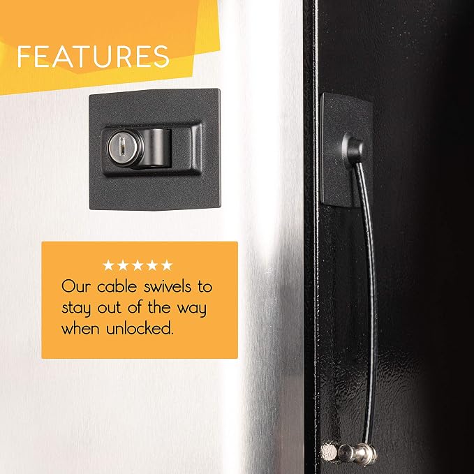 Premium Refrigerator Lock with Built-in Keyed Lock (Black) - Image 2