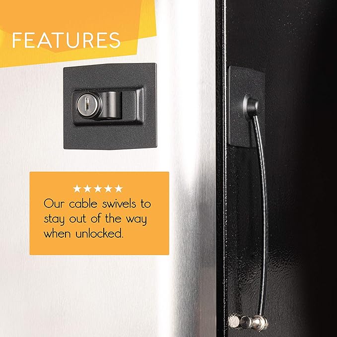 2-Pack Guardianite Premium Refrigerator Lock with Built-in Keyed Lock (2-Pack Black) - Image 2
