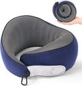 Travel Neck Pillow Airplane Neck Support Ergonomic Design for Traveling | 100% Pure Memory Foam Suitable for Airplanes,Offices and Cars, Navy Blue, Standard, C-Shape by KPNEOL
