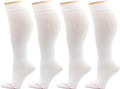 Dr. Motion 4 Pairs Women's Plus Size Wide Calf Compression Knee High Socks Graduated Support by Dr.+Motion