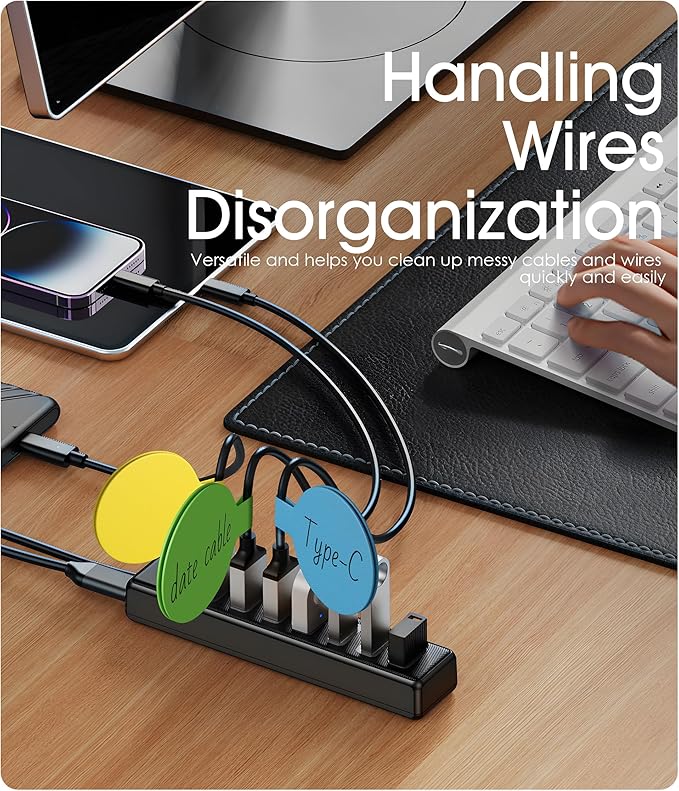 45Pcs Cable Labels and Silicone Cable Ties Set for Electronics | 30 Cable Ties+15 Cord Labels for Organizing Wires and Identification, Reusable Cable Management Set, Multicolor - Image 5