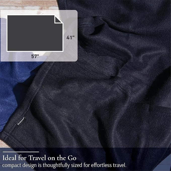Brookstone Travel Blanket Fleece Throw with Foot Pocket, Compact | Toe Pouch Keeps You Cozy and Prevents Slipping on Long Trips, Folds Into Its Own Sack for Planes, Cars or Camping - Image 7