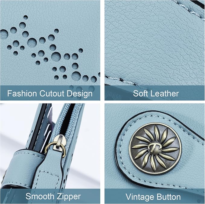 Tipmile Small Wallet for Women Bifold RFID Blocking Card Holder Leather Wallets with Zipper Coin Pocket - Image 5
