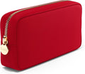 Embla Makeup Bag Travel Cosmetics Pouch and Toiletry Bag, Nylon Zipper Pouch Purse, Cute Make Up Organizer Storage Tote for Women Girls, Waterproof Travel Skincare Case, Small Makeup Bags, Ruby Red by Embla