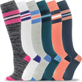 fenglaoda Compression Socks Women Men 6 Pairs, Knee High Best Support Circulation Socks for Running, Travel, Flight, Nurse by fenglaoda