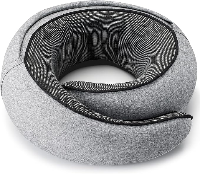 Travel Pillow with Hood (Light Gray) - for Airplane Travel and Car Ride Nap, Foldable Hood, Slow-Rebound Memory Foam, 360 Ergonomic Design, Compact and Portable in Travel Bag - Image 4