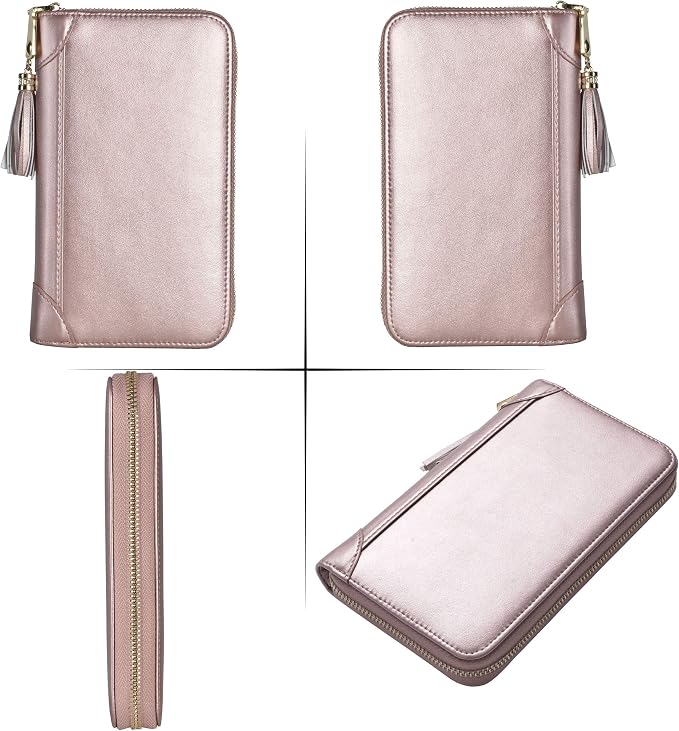 Easyoulife Credit Card Holder Wallet Womens Zipper Leather Case Purse RFID Blocking - Image 6