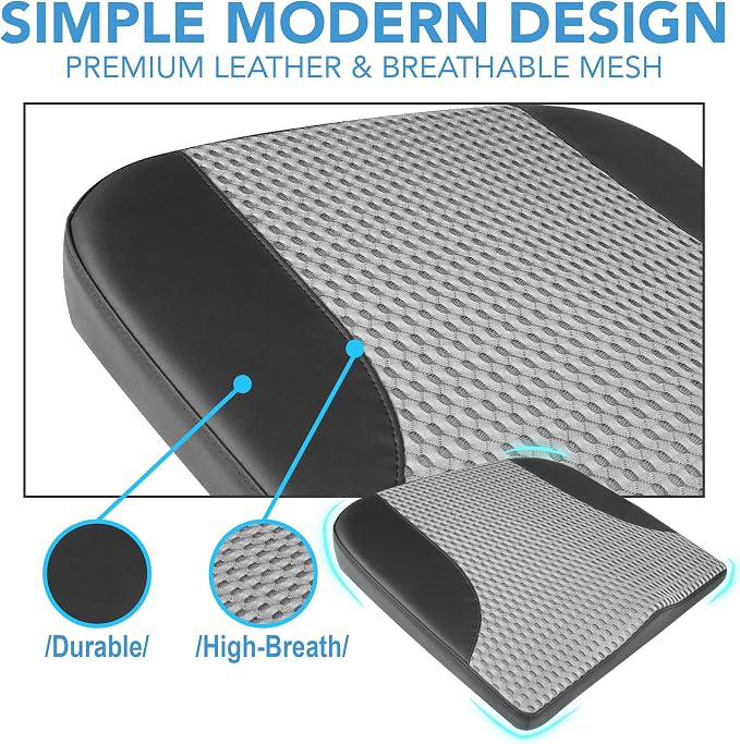 Lofty Aim Car Seat Cushion, Car Seat Pillow, Automotive Cushion | Memory Foam Car Seat Cushion for Long Driving, Butt Pillow for Pain Relief, Driver Seat Cushion for Car, Office, Black&Gray - Image 8