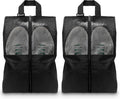 Shoe Bags For Travel, Used As For Storage or Shoe Travel Bag, Space Saving When Travelling With This Travel Shoe Bags For Packing, Featuring Waterproof Nylon Sneaker Bag. (Black, 2 Pack, Large) by HANOZI