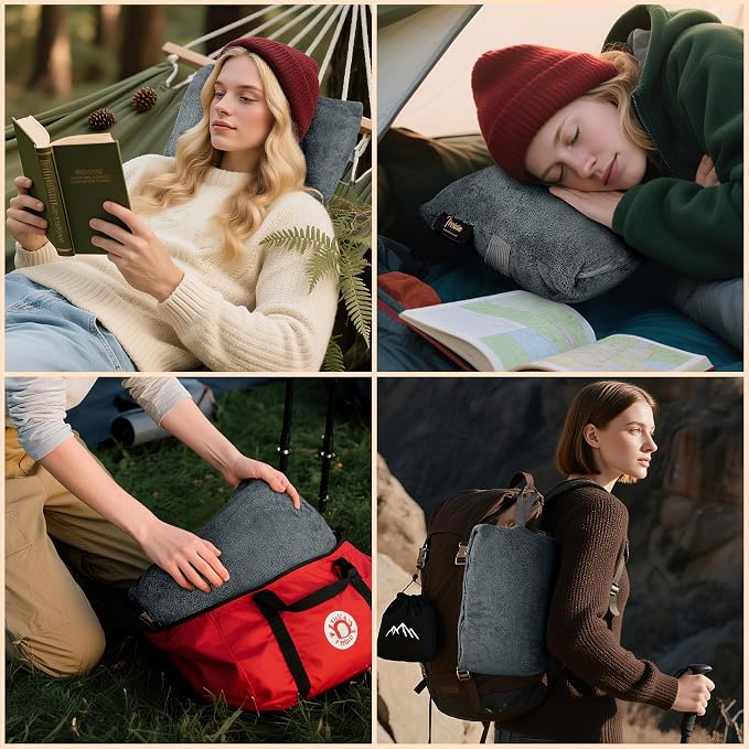 Tirrinia Travel Portable Blanket with Feet Pocket Airplane Office Poncho 4 in 1 Zippered Front Pocket Premium Cozy Fleece Blankets with Built-in Bag - Image 2