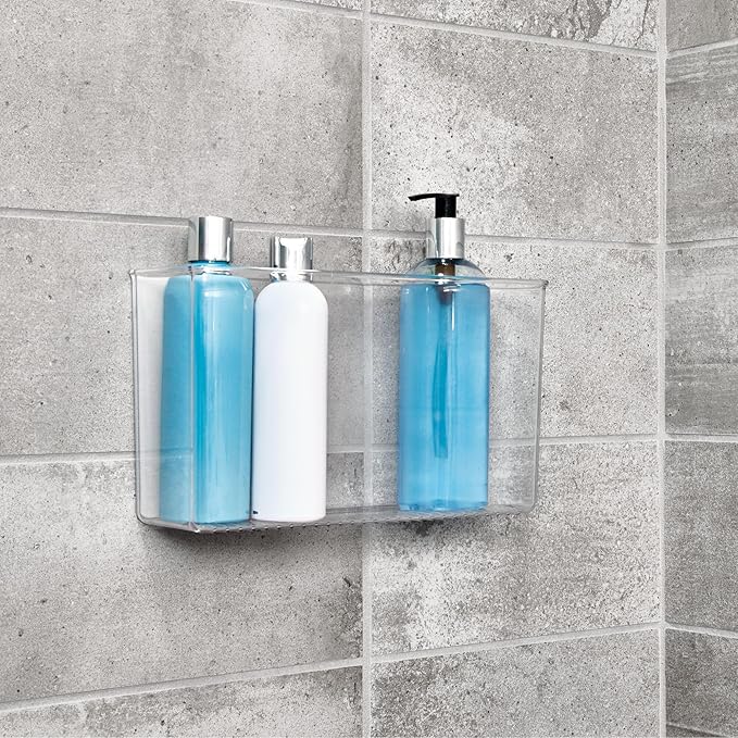 iDesign Adhesive Organizer Bin, Set of 4, Clear | Damage-Free Hanging, For Kitchen, Bathroom, or Office - Image 7
