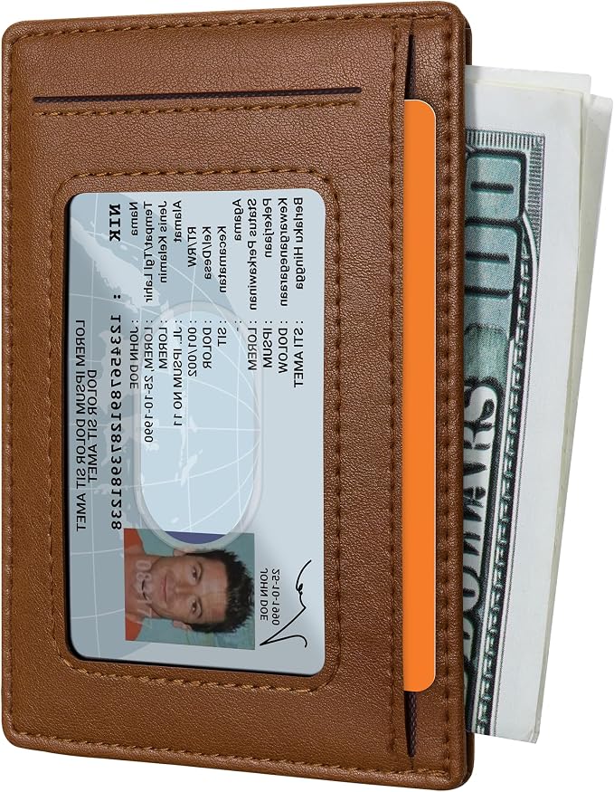 Travelambo Slim Minimalist Wallet for Men, RFID Blocking Credit Card Holder, Front Pocket ID Card Case, Gifts for Men, Husband, Boyfriend, Teenage - Image 2