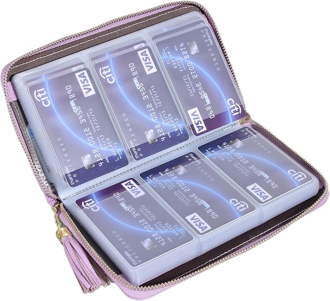 Easyoulife Credit Card Holder Wallet Womens Zipper Leather Case Purse RFID Blocking - Image 4