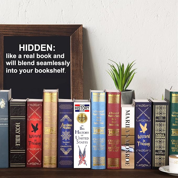 US History Book Safe with Real Pages, Key Lock Diversion Safe | Hidden safe box and hollow storage compartment for cash money,Decorative book box stash case for passport savings - Image 4