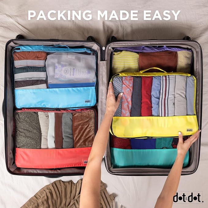 Dot&Dot Large Packing Cubes for Travel 10pc Set - Suitcase Luggage Organizer Bags - Essential Gear for Family - Lightweight Fabric Containers (Non-Compression) - Image 5