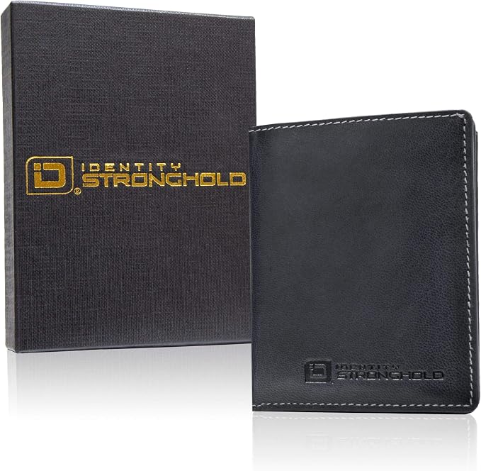 ID Stronghold Waltlet - RFID Blocking Bifold Wallet for Men with Magnetic Clasp - Black - Image 7