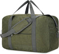 For United Airlines Foldable Carry on Bag 22x14x9 Travel Duffel Bag Packable luggage Duffle for Women and Men 40L (Army Green) by Narwey