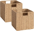 StorageWorks 11 inch Cube Storage Bins, Wicker Baskets,Storage Cube,Natural | 2-Pack, Paper Rope Baskets for Organizing, Handwoven Organizer Baskets, Foldable 11 inch Cube Storage Bins, Square Baskets by StorageWorks