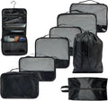 Packing Cubes Set – Cute Packing Cubes for Travel, Luggage Organizer Bags for Suitcase, For Kids & Family, Floral, Neutral & Aesthetic Travel Organizer Set -Black by Unknown