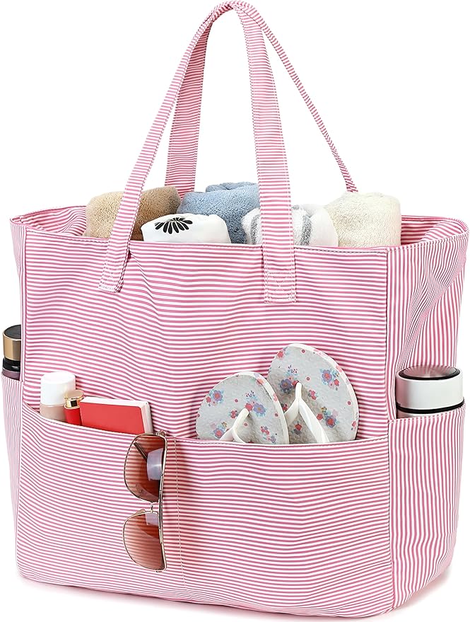 LEDAOU Beach Bag Waterproof Sandproof Women Beach Tote Pool Bag with Zipper for Swim Gym Grocery Travel with Wet Pocket | Sandproof by LEDAOU