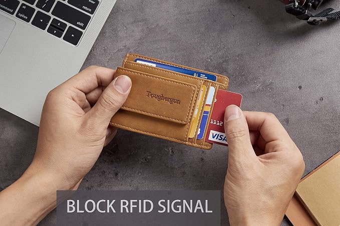 Toughergun Slim Wallet for Men RFID Blocking Money Clip, Minimalist Front Pocket Credit Card Holder, Magnetic Thin Mens Wallets with ID Window - Image 6