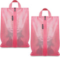 Bagail Shoe Bags for Travel,2 Set Shoe Bag for Storage in Closet,Transparent Shoe Packing Organizers with YKK Zipper (L 17"x10"x5", Coral 2pcs) | 17x10x5in,Fits Women’s US 5-12,Fits Men’s US 6-16,Visible Mesh,YKK Zipper,TPU Water Resistant Lining,Porta... by BAGAIL