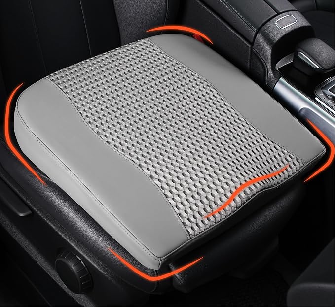 Lofty Aim Car Seat Cushion, Memory Foam Car Seat Cushions for Long Driving | Comfy Car Seat Pillow for Pain Relief, Driver Seat Cushion Adds Height, Butt Cushion for Car, Office Chair, 4D Mesh Gray by LoftyAim