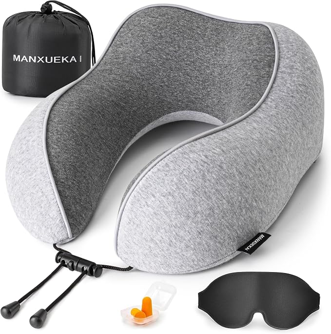 Travel Neck Pillow,100% Pure Memory Foam,Soft Head Support by Unknown