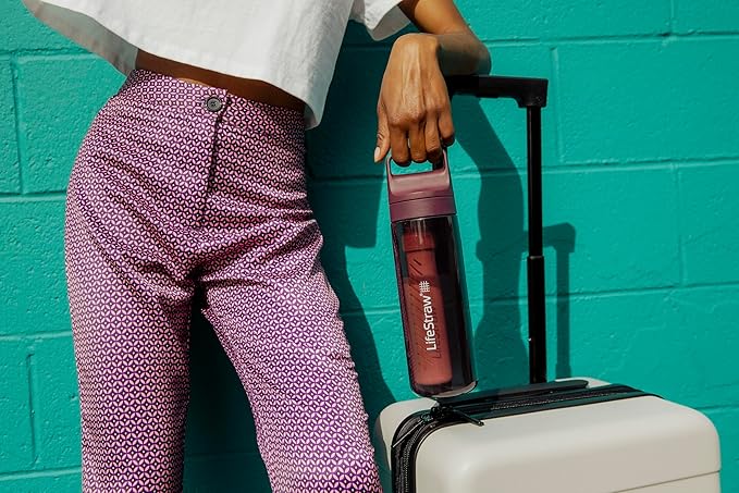 LifeStraw Go Series BPA-Free Water Filter Bottle, 22 oz, Merlot Me Away | Plastic Water Filter Bottle for Travel and Everyday use removes Bacteria, parasites and microplastics, Improves Taste - Image 5