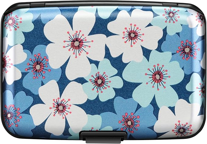 RFID Aluminum Wallet Credit Card Protector Case Holder for Men Women | Mini RFID Aluminum Wallet Credit Cards Holder Business Card Case Metal ID Case for Men Women(Cherry Blossoms) - Image 4
