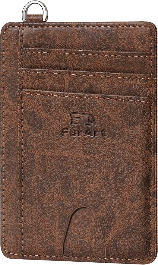 FurArt Slim Minimalist Wallet RFID Credit Card Holder for Men | slim minimalist compact rfid id window thin by FurArt