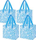 VENO 4 Pack Large Grocery Bag Reusable Shopping Bags with Hard Bottom | Utility Tote with Reinforced Handles, Heavy Duty, Foldable, Stand Upright, for Groceries Shopping Cart(Spring Breeze, 4 Pack) by Veno