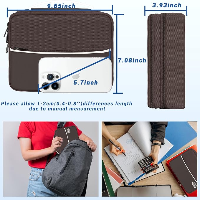 Electronics Organizer,Travel Cord Organizer Pouch,Cable Organizer Bags | Waterproof Electronic Accessories Storage Case for Cables, Cords, Charger, Phone (Double Layer-Brown) - Image 4