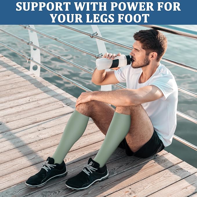 FEYHAY Copper Compression Socks (3 Pairs) 15-20 mmHg Circulation is Best Athletic & Daily for Men & Women, Running, Climbing - Image 3