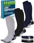Doctor's Select® Bamboo Viscose Light Compression Socks for Women & Men - 3 Pairs, 8-15 mmHg Compression Socks, Knee High by DoctorsSelect