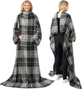 PAVILIA Blanket with Sleeves for Adult Women Men, Soft Warm Wearable Blanket Fleece Wrap Throw, Robe Blanket Gift by PAVILIA