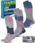 Doctor's Select® Bamboo Viscose Light Compression Socks for Women & Men - 3 Pairs, 8-15 mmHg Compression Socks, Knee High by DoctorsSelect