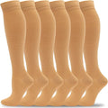 fenglaoda Compression Socks Women Men 6 Pairs, Knee High Best Support Circulation Socks for Running, Travel, Flight, Nurse by fenglaoda