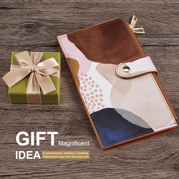 Travelambo RFID Wallet Women Large Size Bifold Multi Card Wallet Case with Zipper Pocke Credit Card Holder for Women - Image 9