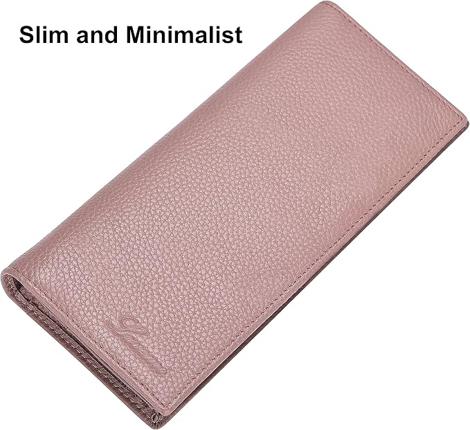 Ultra Slim Thin Leather Women Wallet RFID Blocking Credit Card Holder Bifold Long Ladies Billfold - Image 2