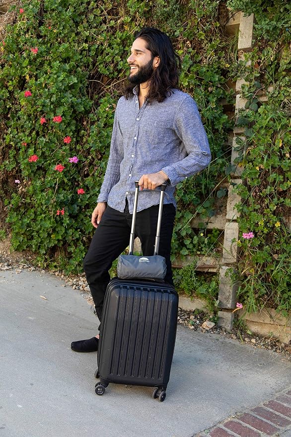 BlueHills Premium Soft Compact Travel Blanket Value Pack Set of 3 - Airplane Flight Blanket Throw in Soft with Luggage Belt Compact Pack Large Blanket for Travel Gray, Black and Royal Blue Color - Image 8