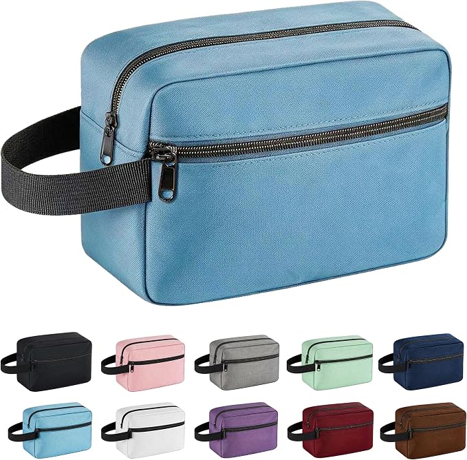 Travel Toiletry bag for Women and Men,Small Cosmetic Bag Hanging Lightweight Makeup Bag Small Tool Bag Travel Organizer accessories for Women Men - Light Blue by Unknown